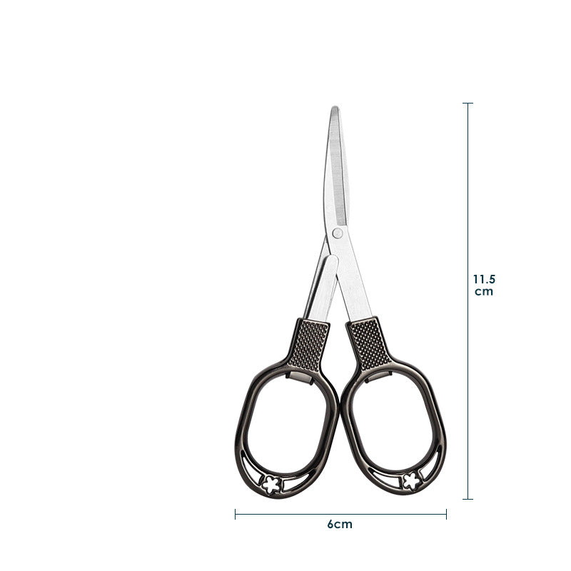 Folding Fishing Scissors Multi-Functional Lead Leather Scissors Fishing Line Cut Vigorous Horse 8-Character Small Scissors Fishing Supplies Fishing Gear