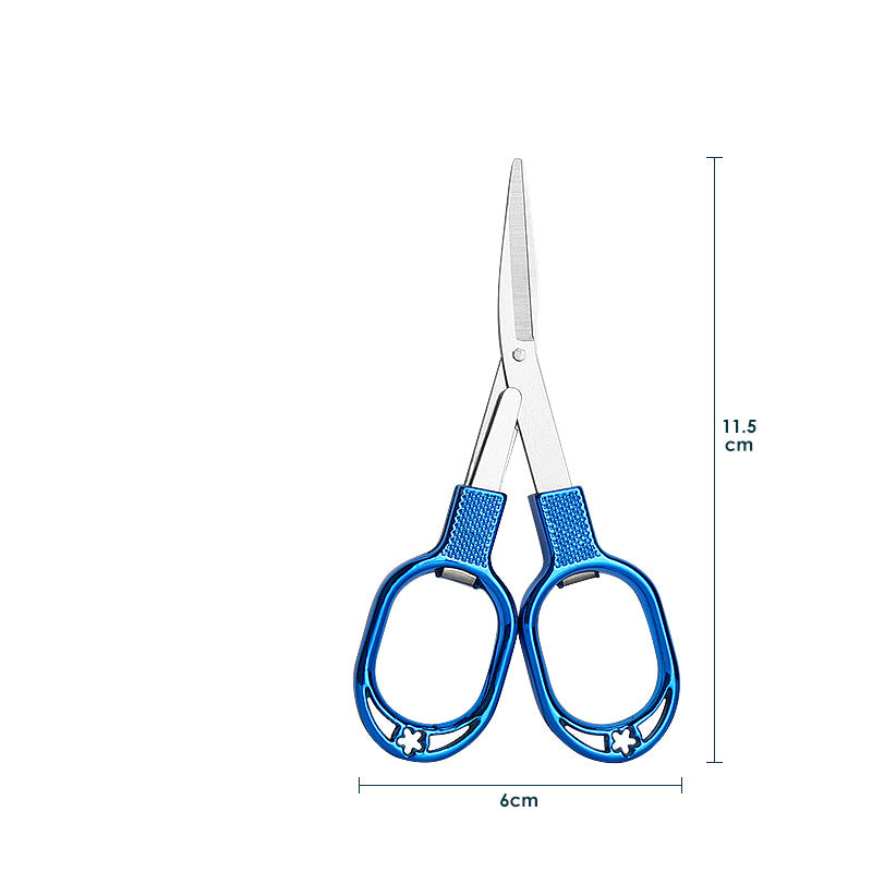 Folding Fishing Scissors Multi-Functional Lead Leather Scissors Fishing Line Cut Vigorous Horse 8-Character Small Scissors Fishing Supplies Fishing Gear