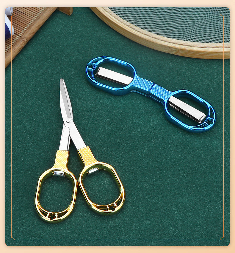 Folding Fishing Scissors Multi-Functional Lead Leather Scissors Fishing Line Cut Vigorous Horse 8-Character Small Scissors Fishing Supplies Fishing Gear