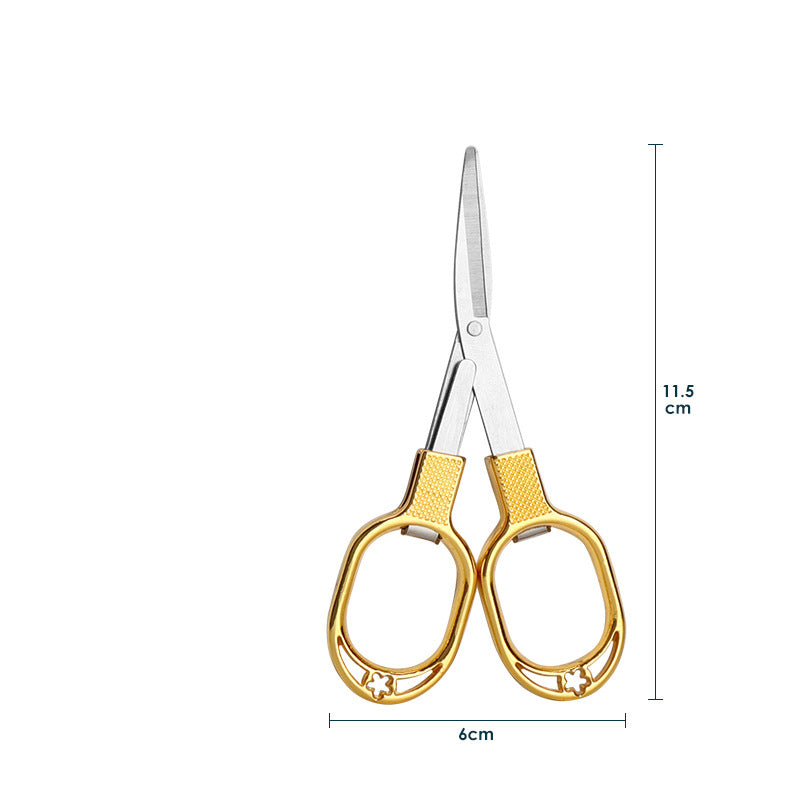 Folding Fishing Scissors Multi-Functional Lead Leather Scissors Fishing Line Cut Vigorous Horse 8-Character Small Scissors Fishing Supplies Fishing Gear